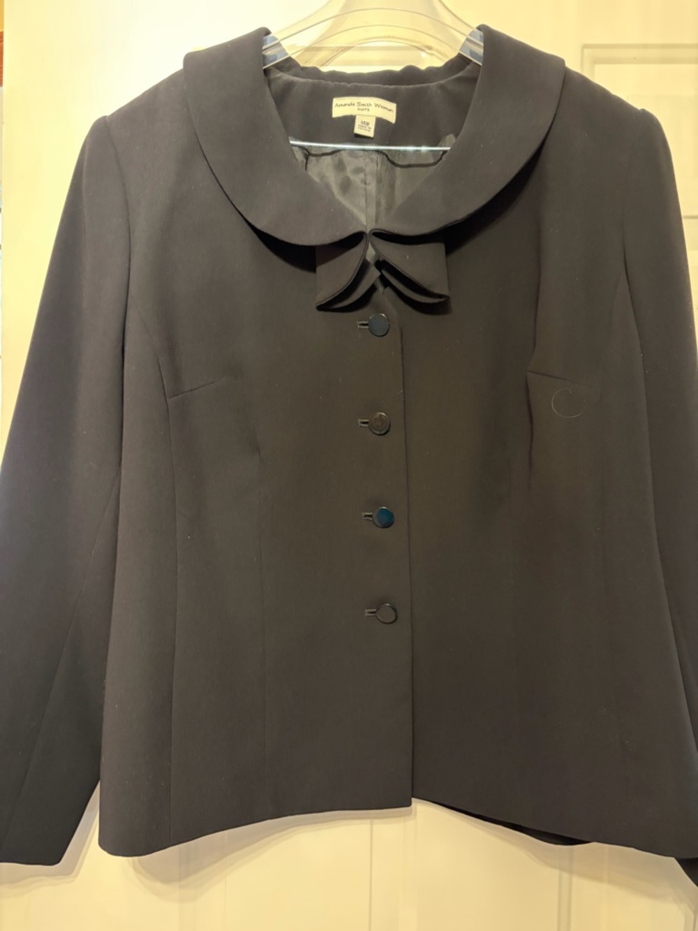 Amanda Smith Black Women's Blazer with Peter Pan Collar